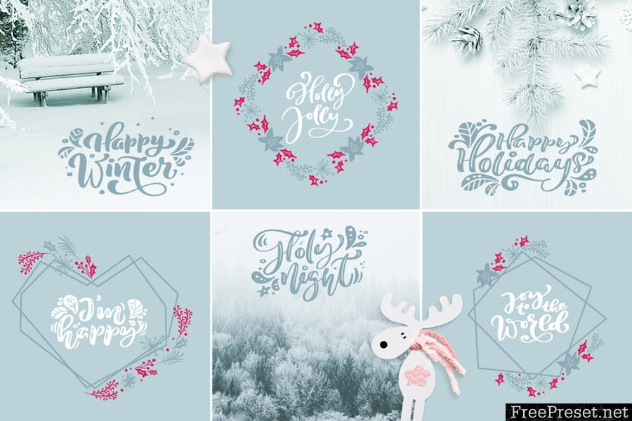 Christmas lettering quotes & design EYT7W8 - AI, EPS, PNG, SVG