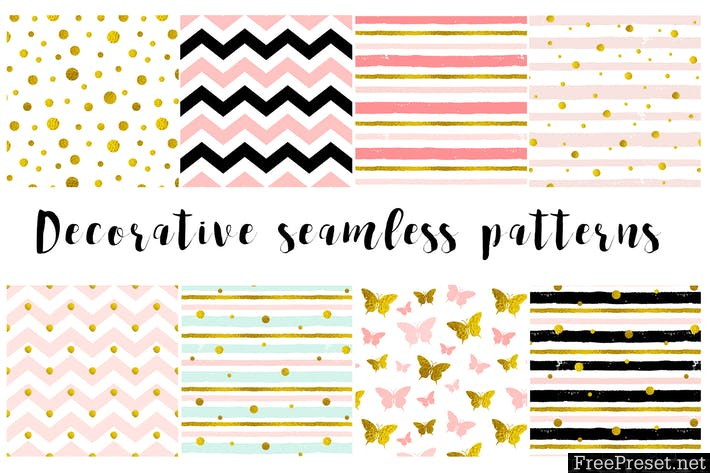 Decorative Seamless Patterns LWBDCG - EPS, JPG