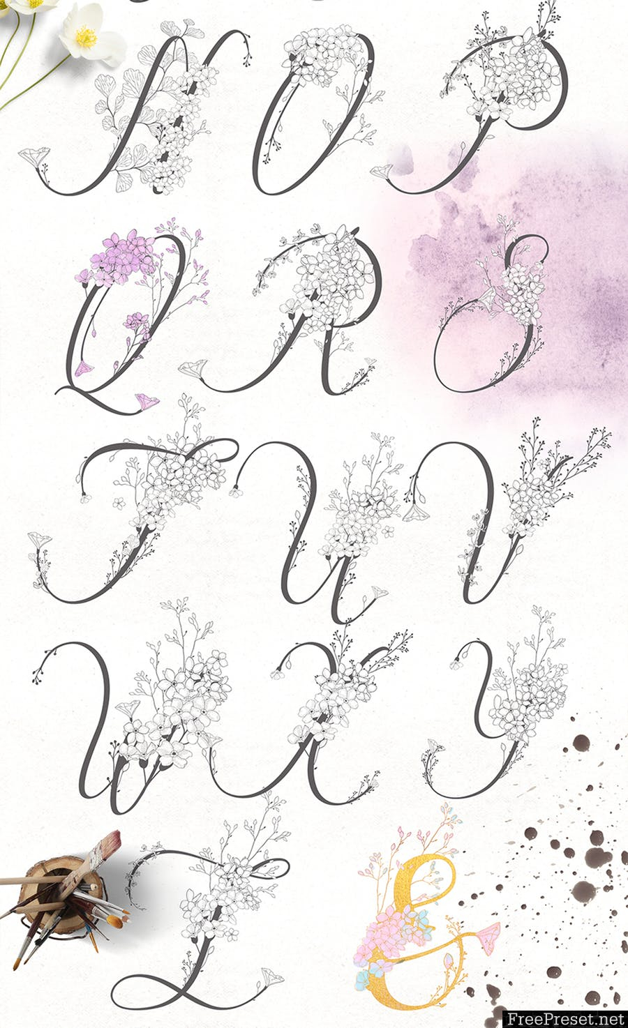 Flowered Monogram & Logo Collection 7TD5MS - EPS, PNG, JPG