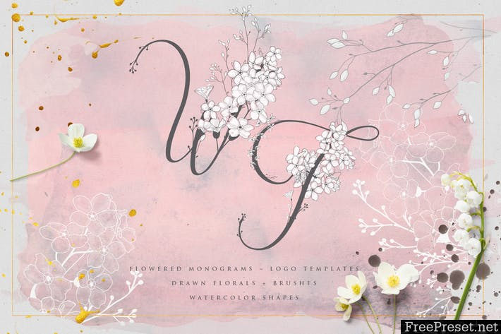 Flowered Monogram & Logo Collection 7TD5MS - EPS, PNG, JPG