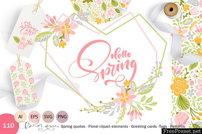 Fresh Feeling Spring Vector Kit SVG MSQGLM - AI, EPS, PNG, SVG