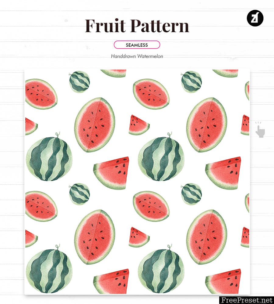 Fruits pattern hand-drawn watercolor illustration UHC2RPE - AI, EPS, JPG, PDF, PNG, PSD, SVG