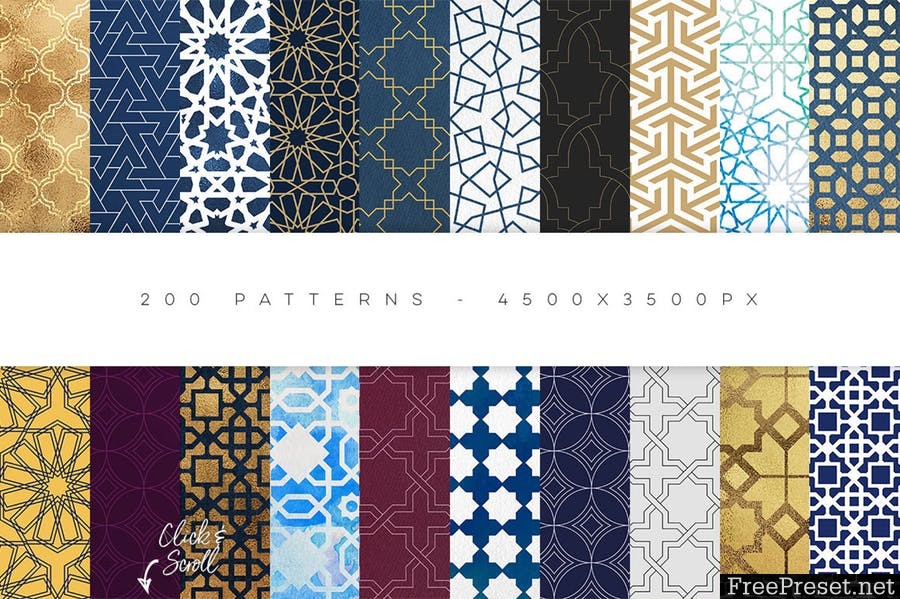 Geometric Patterns Islamic Ed TRDDV6 - AI, EPS, PSD, JPG, PNG