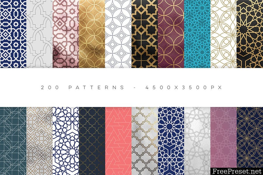 Geometric Patterns Islamic Ed TRDDV6 - AI, EPS, PSD, JPG, PNG