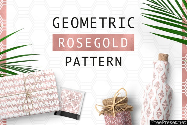 Geometric Rosegold Pattern 3FT7KS - JPG, PNG