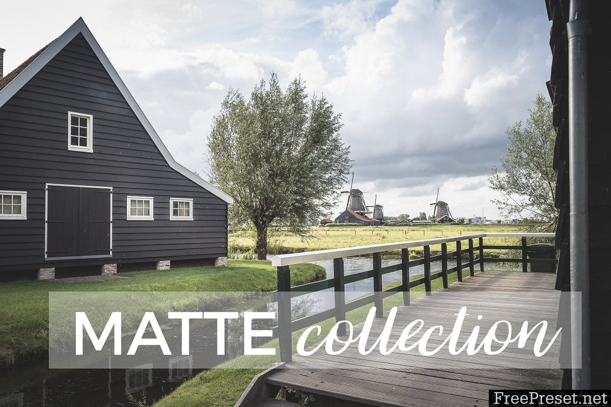 Matte Lightroom Presets 1807072Matte Collection is a professionally designed pack of 12 Lightroom Presets for giving your photos a beautiful, vintage, faded and film look.  Matte Collection is a must have for photographers, bloggers and instagramers: travel, landscape, wedding or portraits photos.  This pack contains a total of 12 Lightroom Presets.  BUY THEM AND START ENHANCING YOUR PHOTOS NOW  Works with:  RAW, DNG, JPG, TIFF and PSD files. Best results with RAW/DNG.  Compatible with:  Adobe Lightroom 4, 5, 6 and CC. Windows PC and Mac  They don´t work with Adobe Photoshop  Installation:  Download the presets and unzip them.  Open the Presets Folder in Lightroom o PC: Edit Preferences o MAC: Lightroom Preferences  Go to “Presets” tab and click on “Show Lightroom Presets Folder”  Go to “Lightroom” folder and then to “Develop Presets” folder  Paste the presets into the “Develop Presets” folder.  Maybe you want to create a subfolder.  Close and Open Lightroom again  Start using them