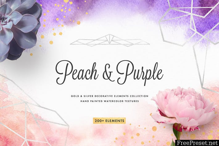 Peach & Purple Decor Collection RQW6JX - PNG, JPG