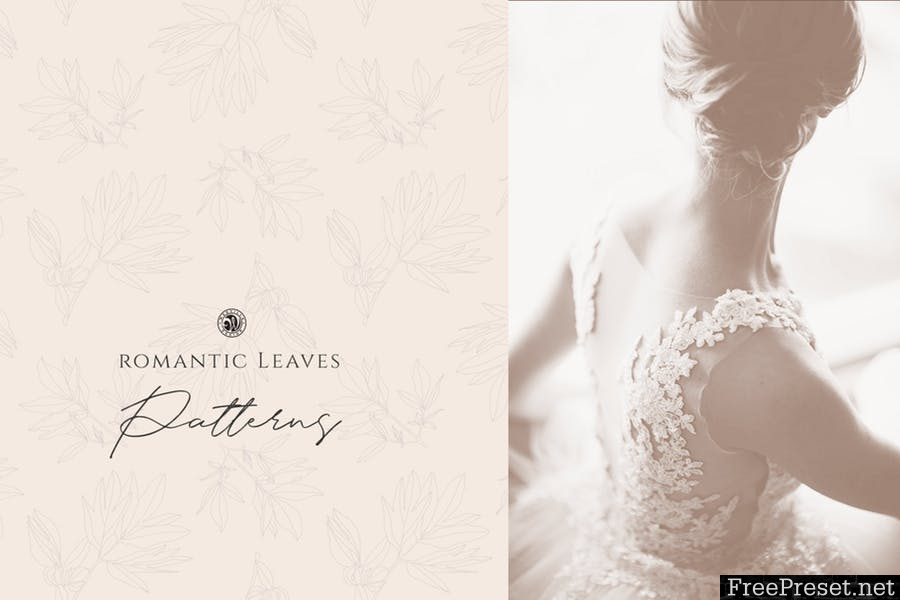 Romantic Leaves Patterns DXDW2N - AI, PNG