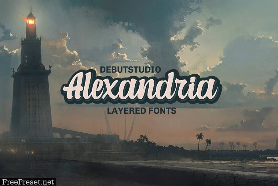 Alexandria Script - 4 Layered Fonts 2132352