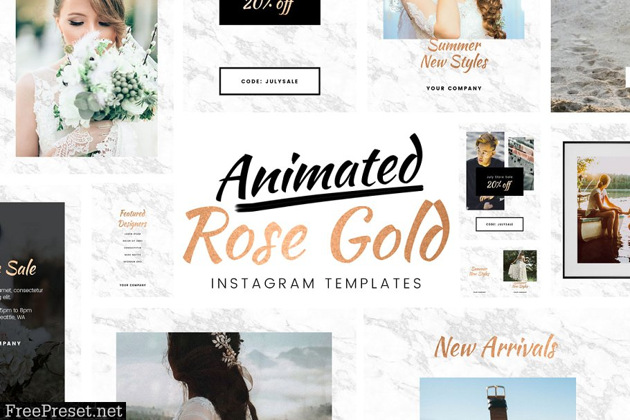 Animated Gold Instagram Templates 1982947