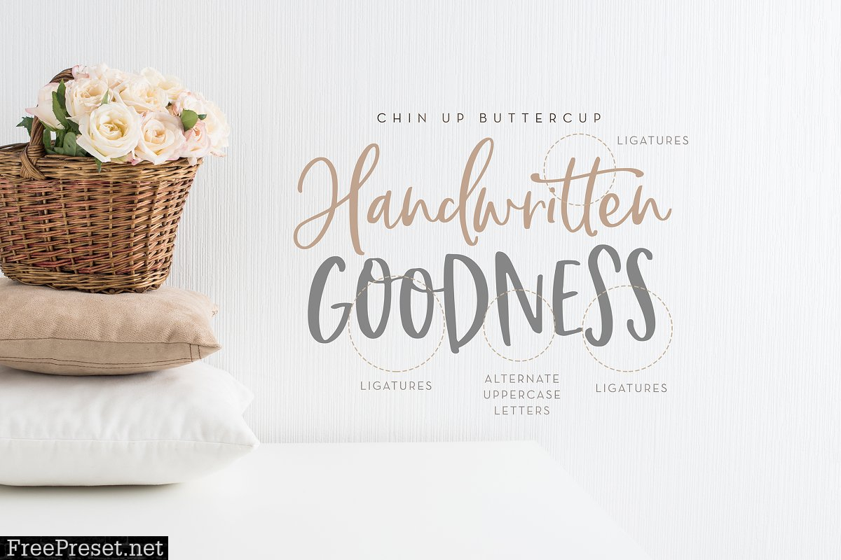 Chin Up Buttercup Font Duo & Extras 2045262