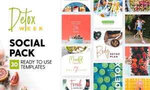 Detox Week Insta Stories - 30 Photoshop Templates for Delicious Instagram Stories