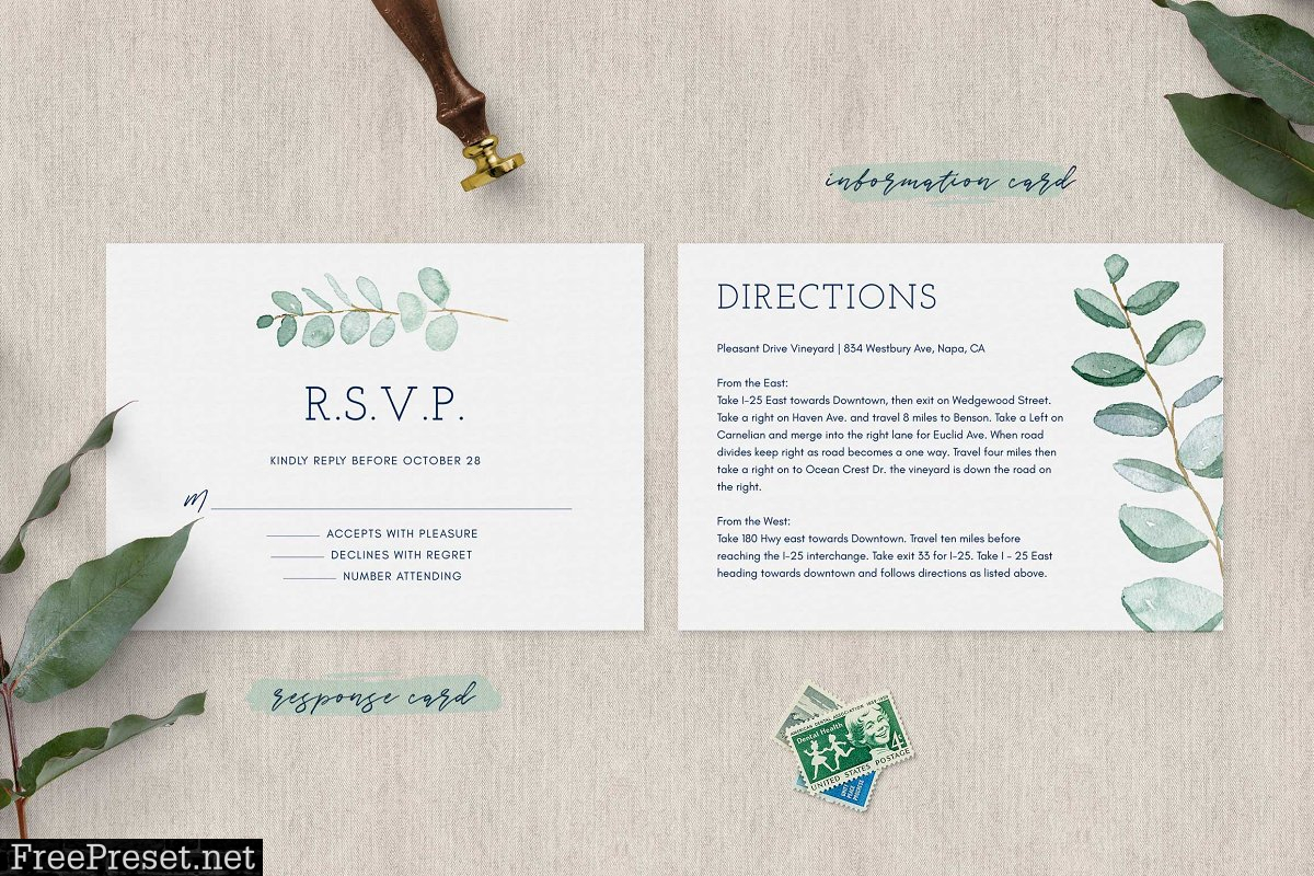 Eucalyptus Wedding Invitation Suite 2792808