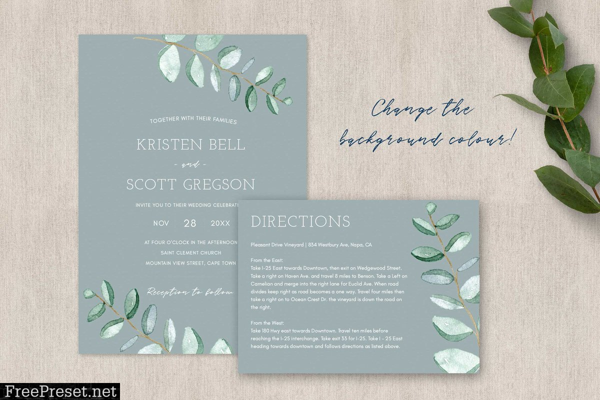 Eucalyptus Wedding Invitation Suite 2792808