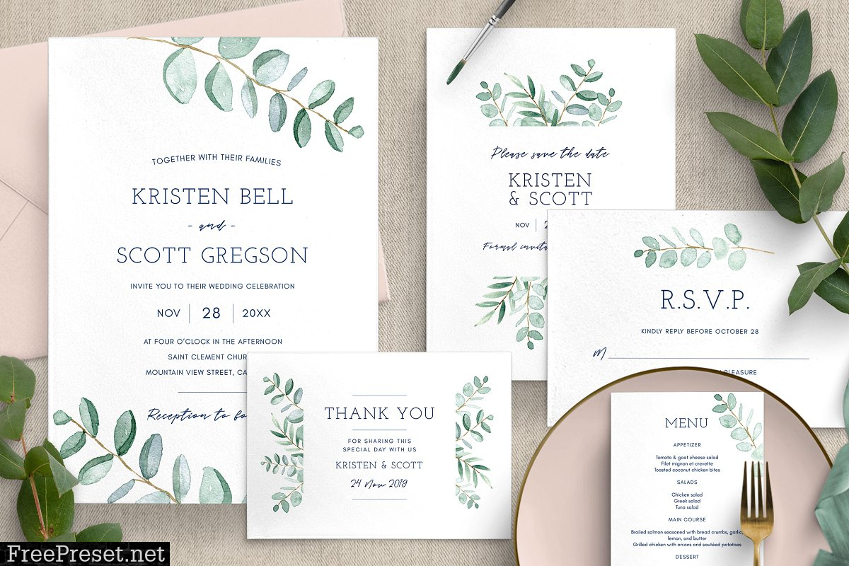 Eucalyptus Wedding Invitation Suite 2792808