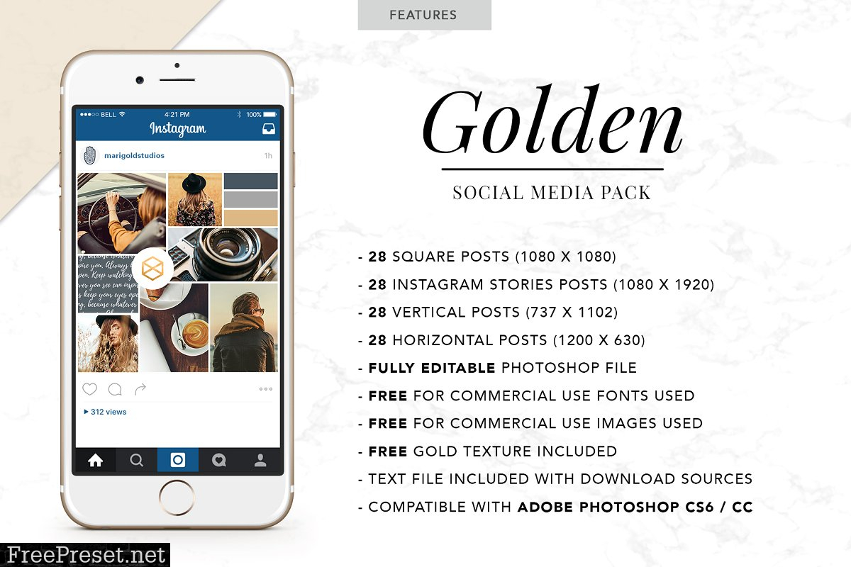 GOLDEN Theme | Social Media Pack 1032915