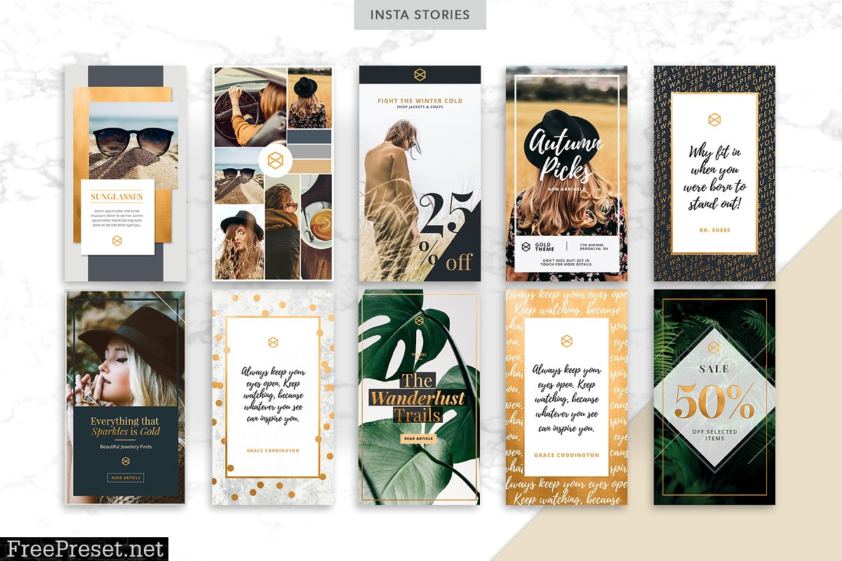 GOLDEN Theme | Social Media Pack 1032915