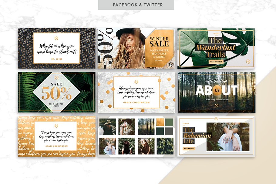 GOLDEN Theme | Social Media Pack 1032915