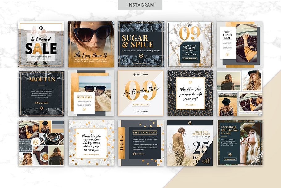 GOLDEN Theme | Social Media Pack 1032915