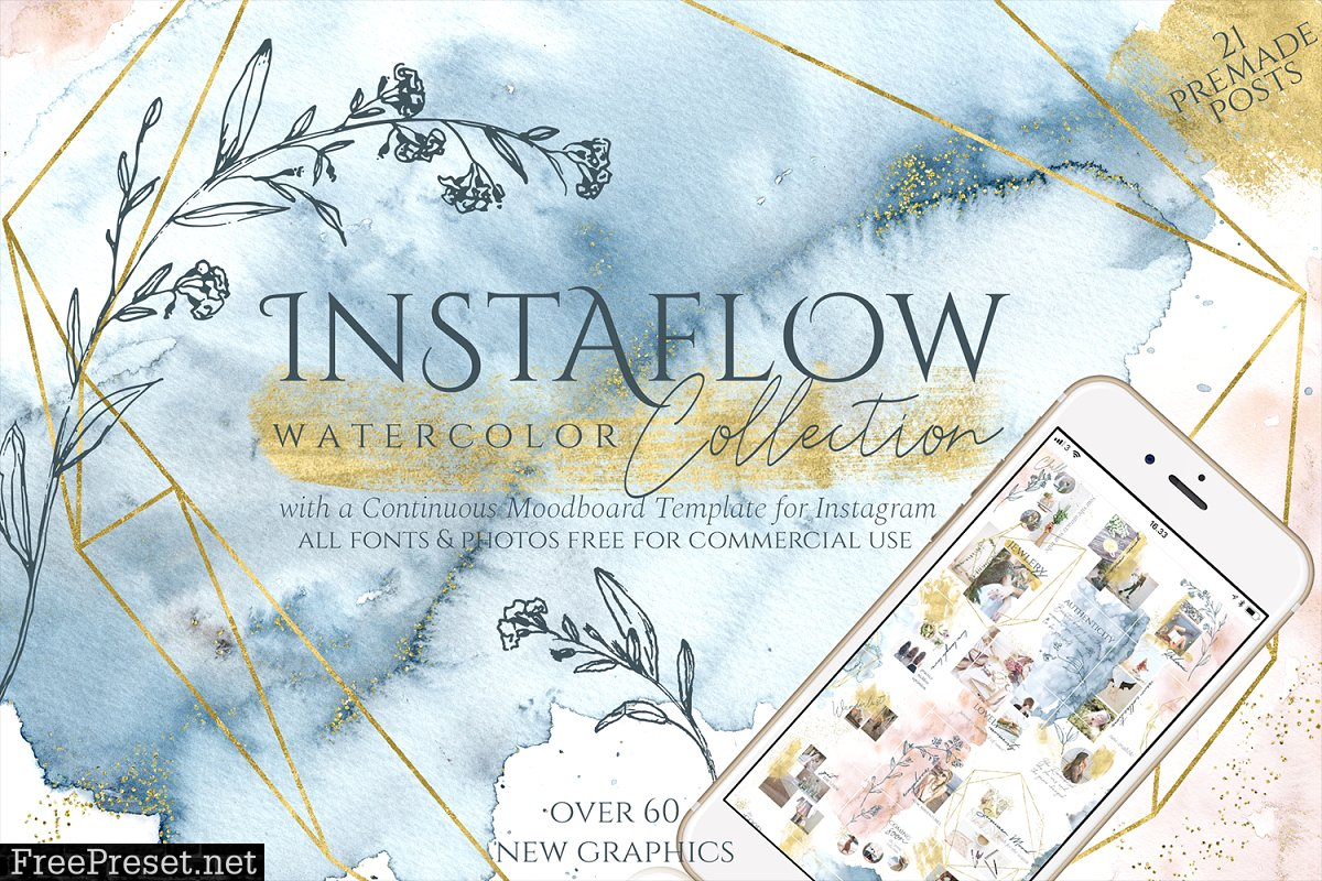 Instaflow Watercolors & Template 2644320