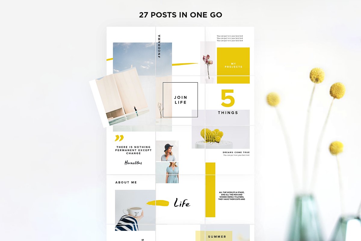 Instagram Puzzle Template Chartreuse 3714643