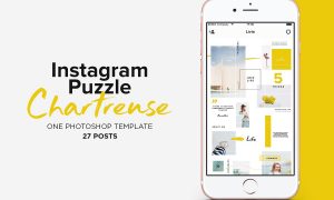 Instagram Puzzle Template Chartreuse 3714643