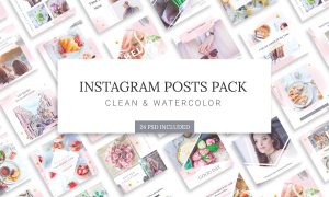 Instagram Watercolor Posts Pack V3 20977833