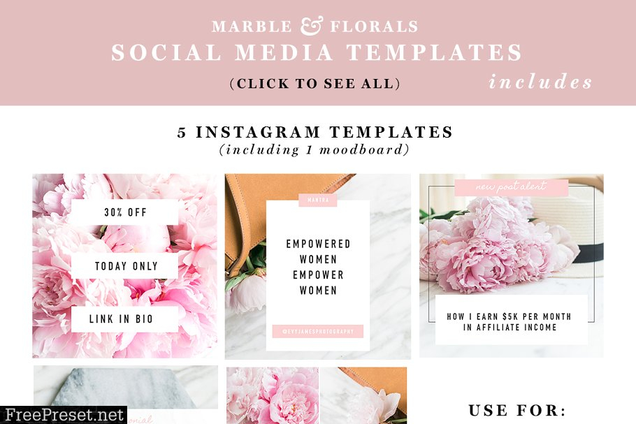 Marble Floral Social Media Branding 1673191