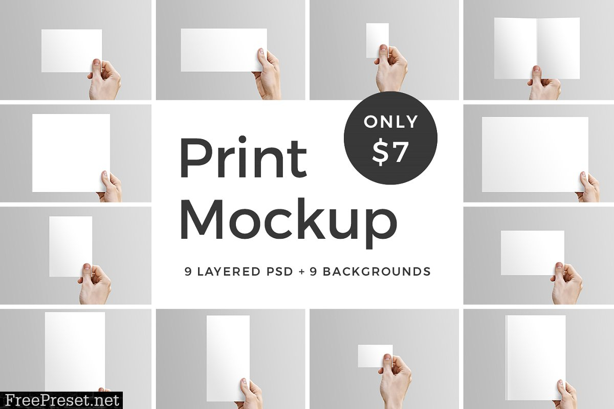 Print Mockup: Flyer, Magazine, Card 1503916