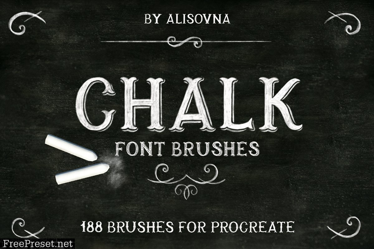 Procreate Chalk Font Brushes 3661176