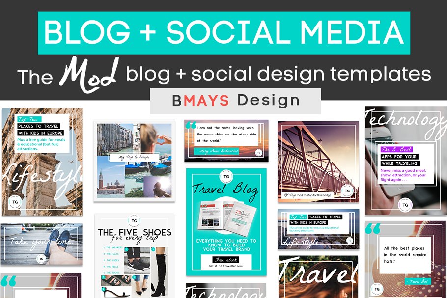 The Mod Blog + Social Media Bundle 1438354