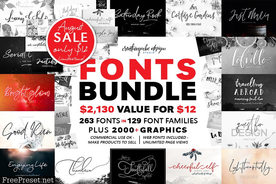 129 Fonts Bundle | Fall Sale 1778651