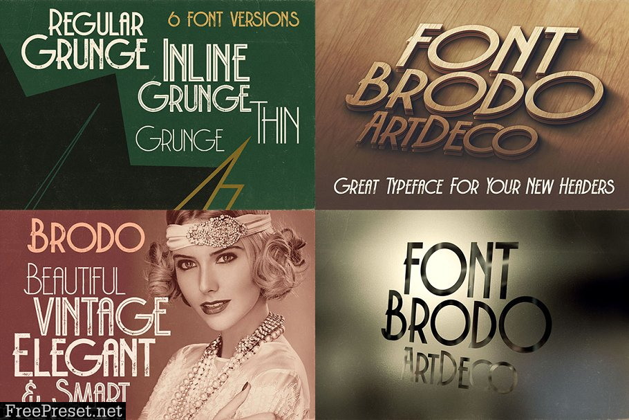 14 Vintage Display Fonts - 76 Fonts 1825087