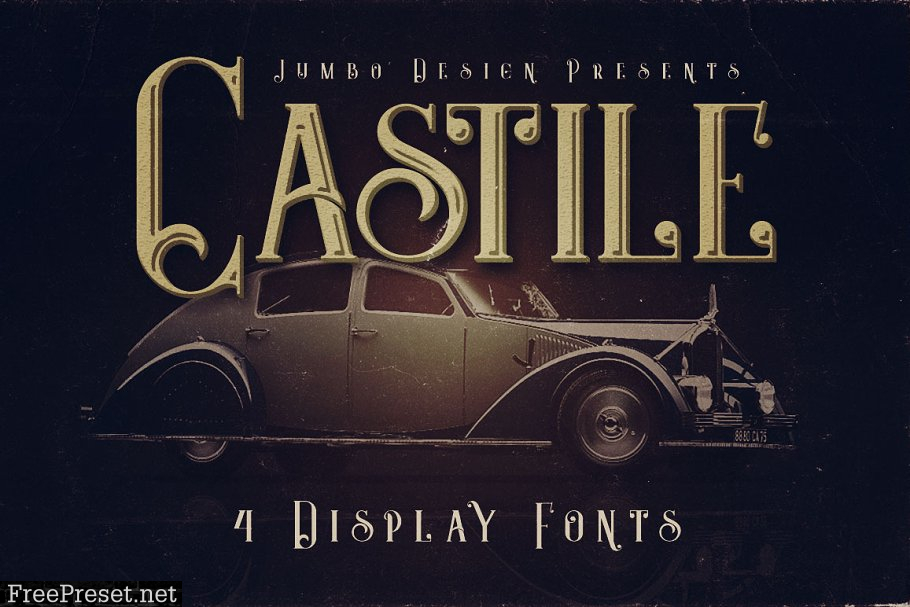 14 Vintage Display Fonts - 76 Fonts 1825087