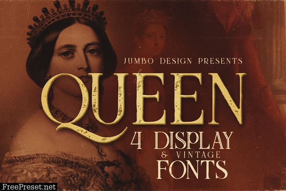 14 Vintage Display Fonts - 76 Fonts 1825087