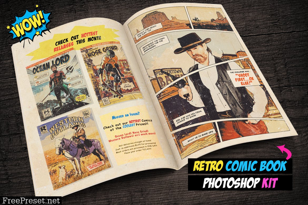 Download Retro Comic Book Photoshop Action Kit Pb9yxlf