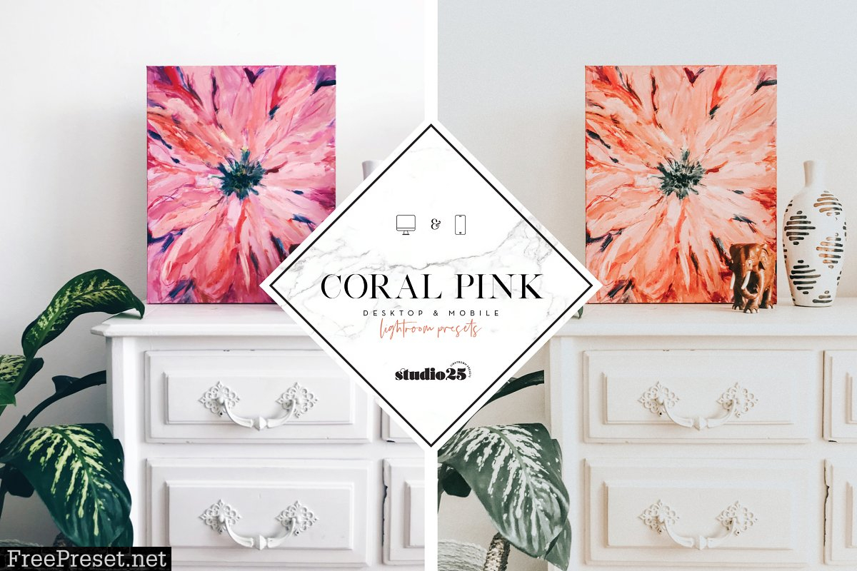 Coral pink lightroom preset 4007624