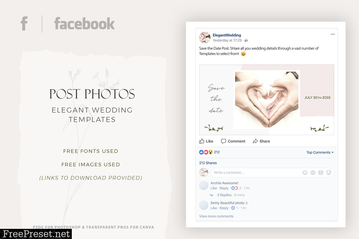 Elegant Wedding Social Media Pack 3660705