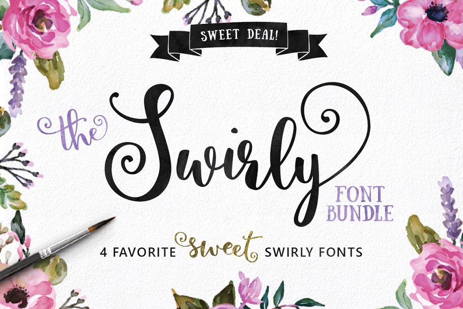 Swirly Font Bundle 652581