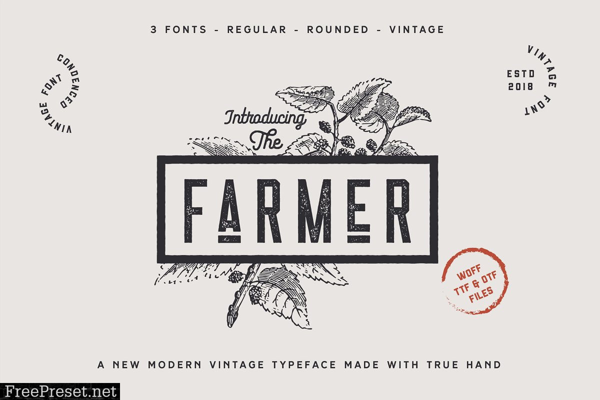 The Farmer Font - Condensed Typeface 2830735