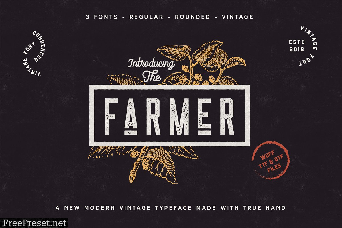 The Farmer Font - Condensed Typeface 2830735