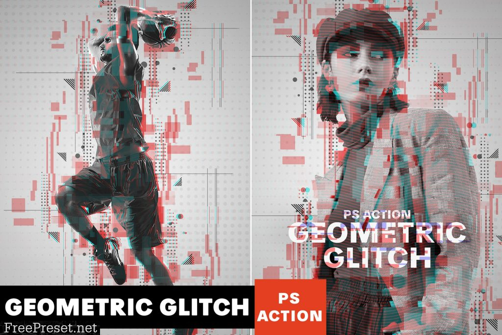 Geometric Glitch Photoshop Action