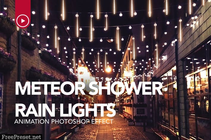 Gif Animated Meteor Shower Light Photoshop Action