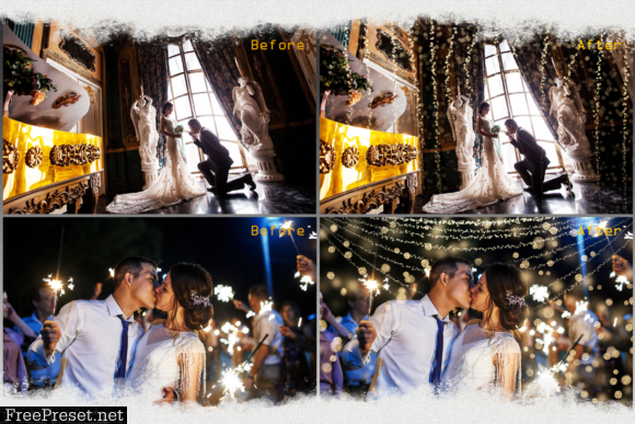 100 Wedding Sparklers Photoshop Overlays