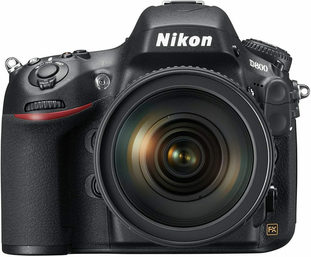 The full-frame Nikon D800 camera