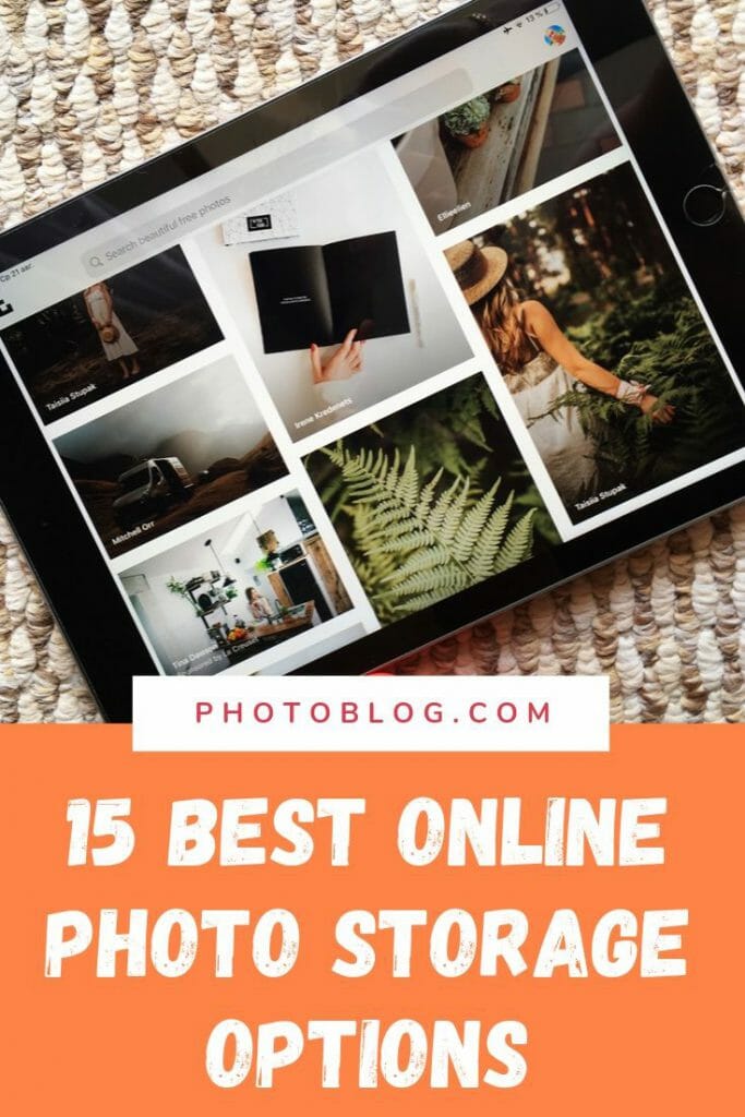 Pinterest image for online photo storage article