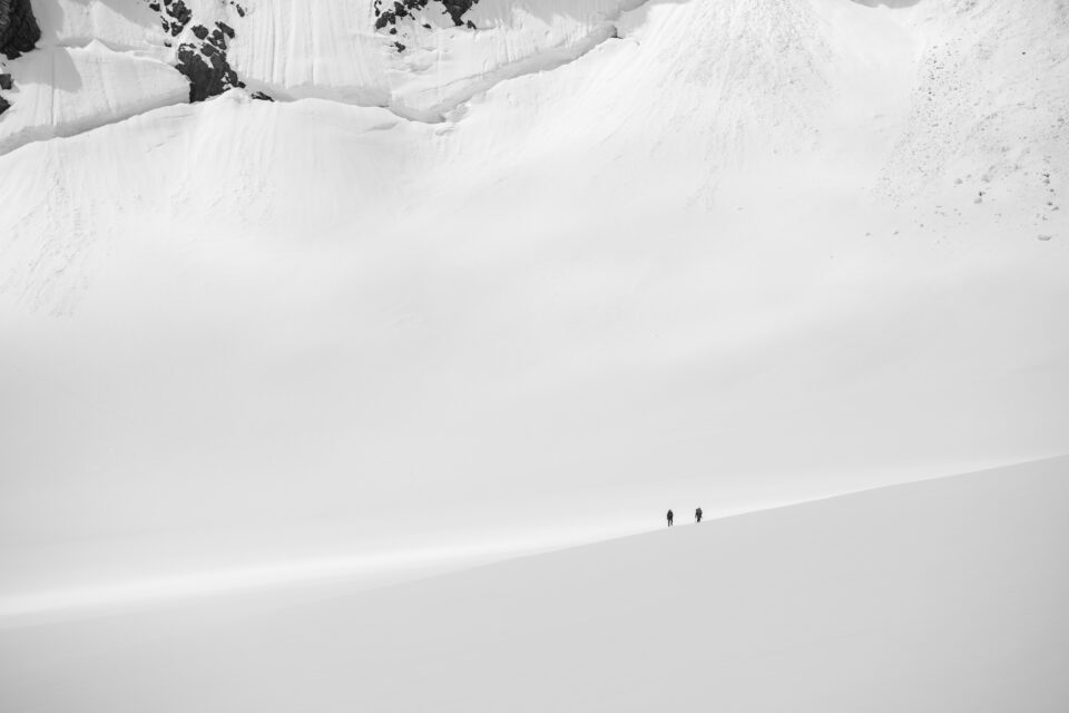 Camera meters often get fooled by bright scenes like this one, where almost the entire photo is highly reflective snow. I needed +1/3 stop of exposure compensation in order to capture a bright enough image.