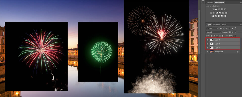 Photoshop layers with fireworks