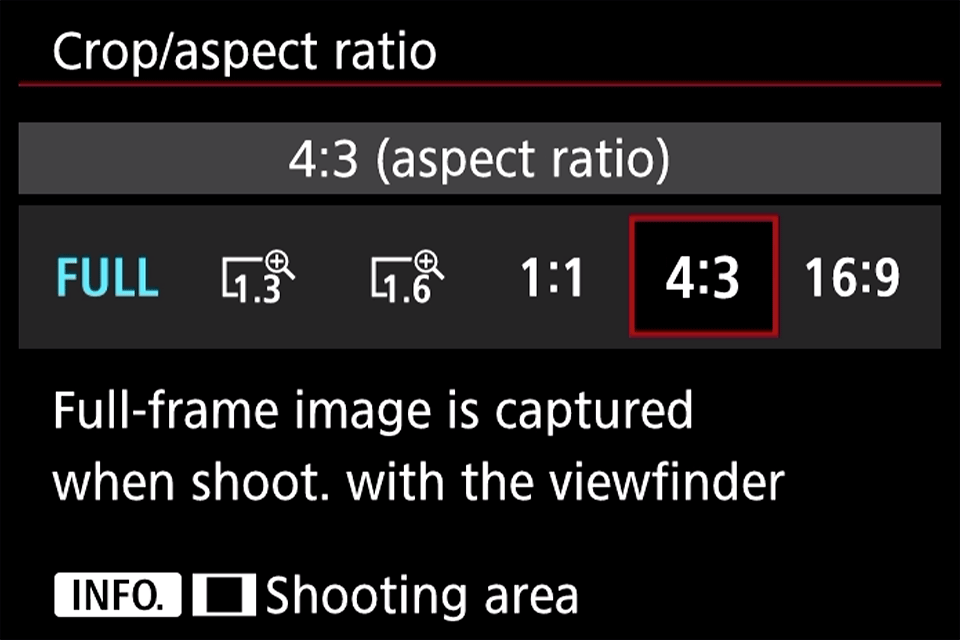 Canon Menu Aspect Ratio