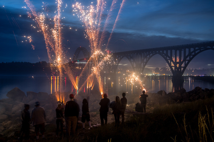 a fun shot of spectators shooting off their own fireworks